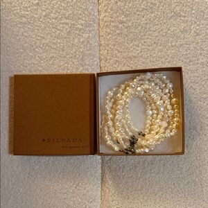 Silpada Multi-Strand Pearl bracelet with Silver Accents.
